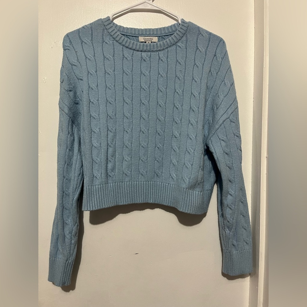Light Blue Cable Knit Sweater